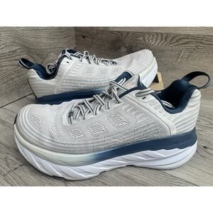 Hoka One One Bondi 6 Shoes Women's 8 D Gray Navy Running Sneakers 1019270 LRNC